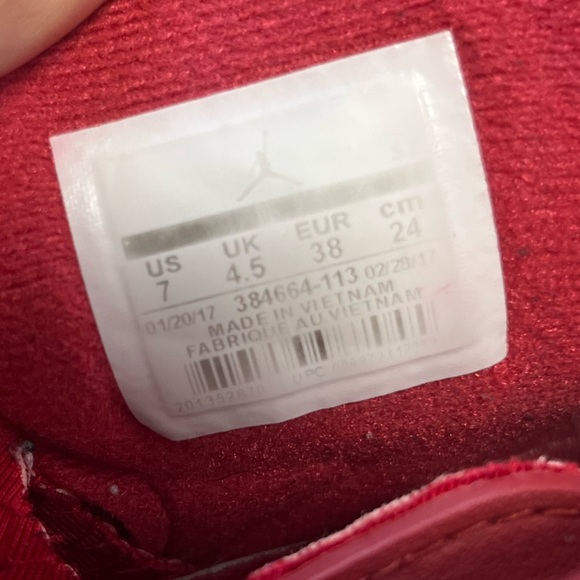 Nike Air Jordan 6 Retro Alternate Hare OG VI 384664–113 White Red - Size 7 - Picture 7 of 9